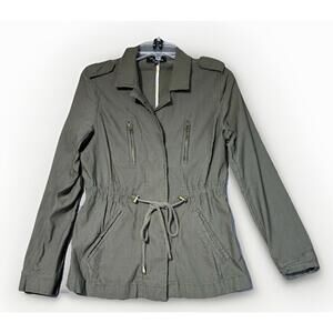 Eden Society Utility Jacket Women’s Small Olive Green Stretch Zip Drawstring